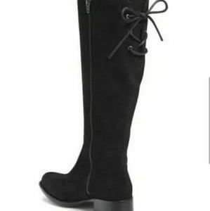 Born Cotto NEW Black Suede Tall Wide Calf 9M Boots